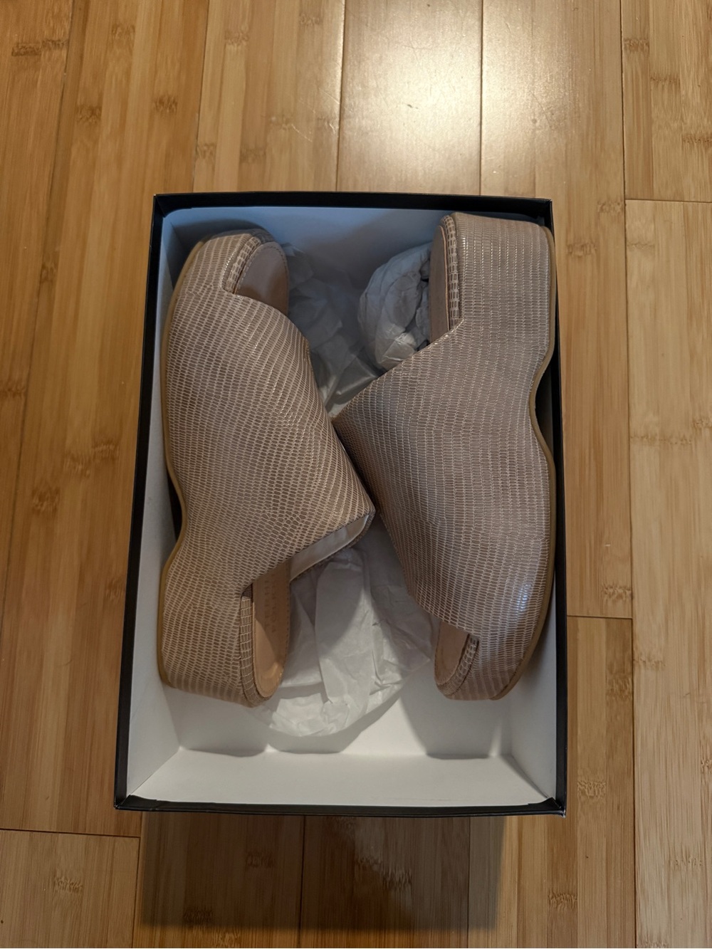 Slide Wedge Sandal - Lizard Beige
